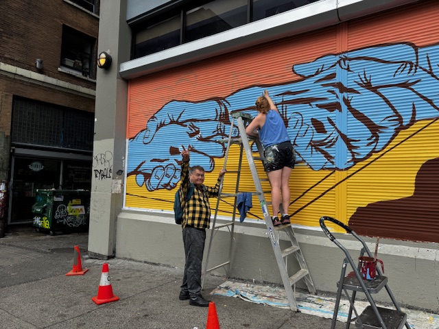 Mural painting in progress